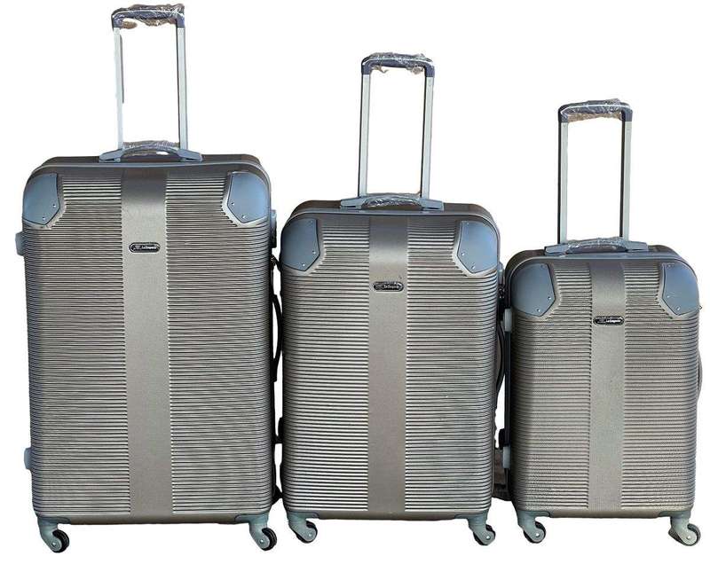 SMTE Le Emporer - 3 Piece Luggage Set-Light Weight Suitcase - Gold with keychain