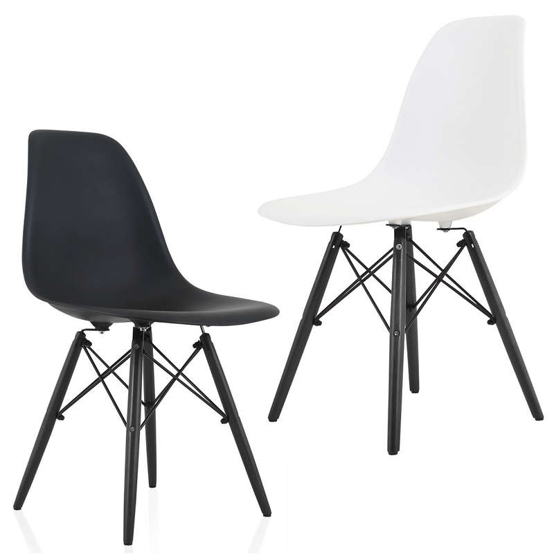 SMTE 2 x Modern Wooden Leg Chairs with keychain