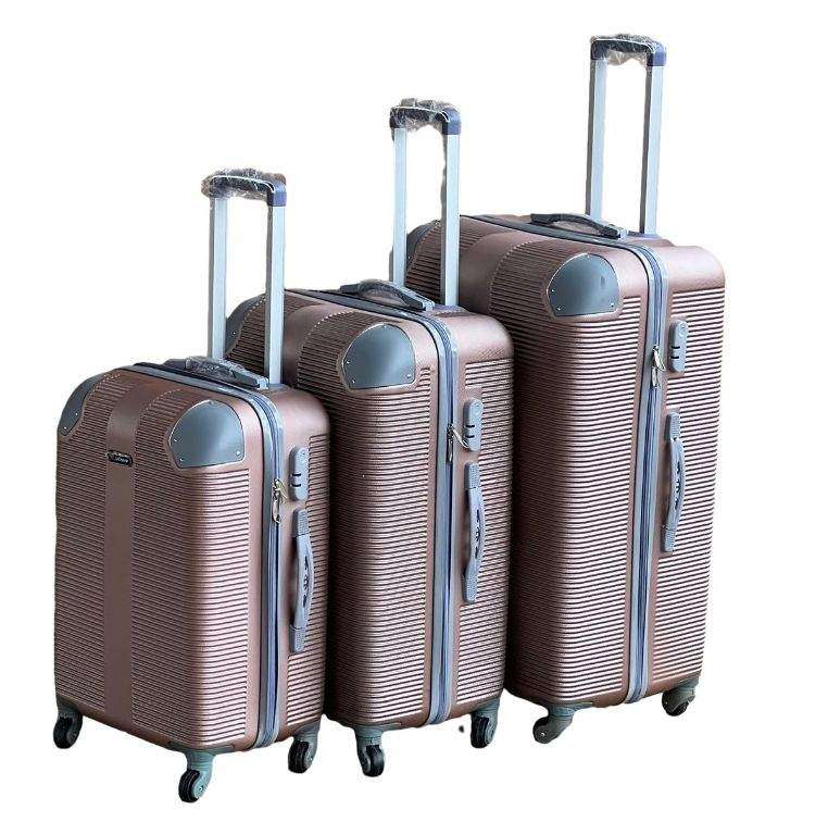 SMTE Le Emporer - 3 Piece Luggage Set-Light Weight Suitcase - Rose Gold with keychain