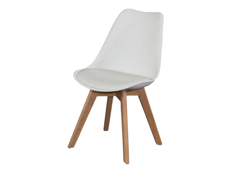 Smte - Retro Pad Chair - White with keychain