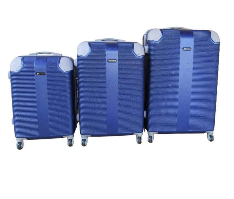 SMTE Expert Travel Ware - 3 Piece Luggage Set - Navy with keychain