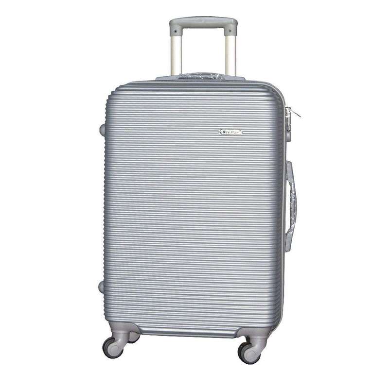 SMTE 1 Piece Hard Outer Shell Luggage 23" - Silver with keychain