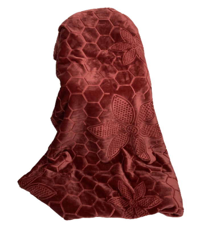 SMTE Queen Size 1-Ply Blanket Super Soft Honeycomb Pattern - Red with keychain