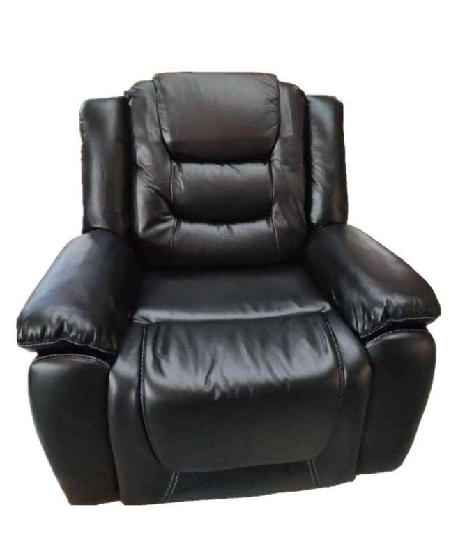 SMTE-Quality Single Leather Recliner Couch Sofa Chair - Black with keychain