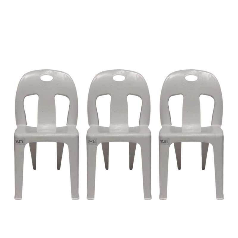 SMTE-Party Plastic Chair Set set of 3 - White with keychain
