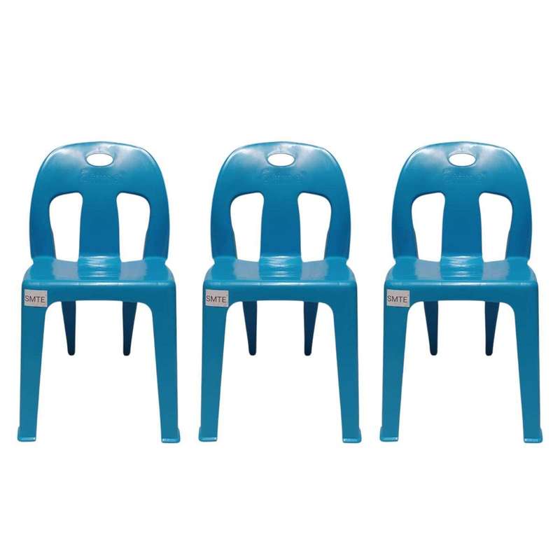 SMTE-Party Plastic Chair Set set of 3 - Blue with keychain