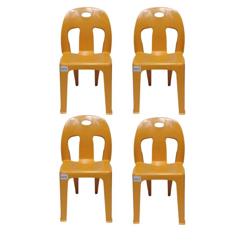 Smte-Party Plastic Chair Set of 4 - Orange with keychain