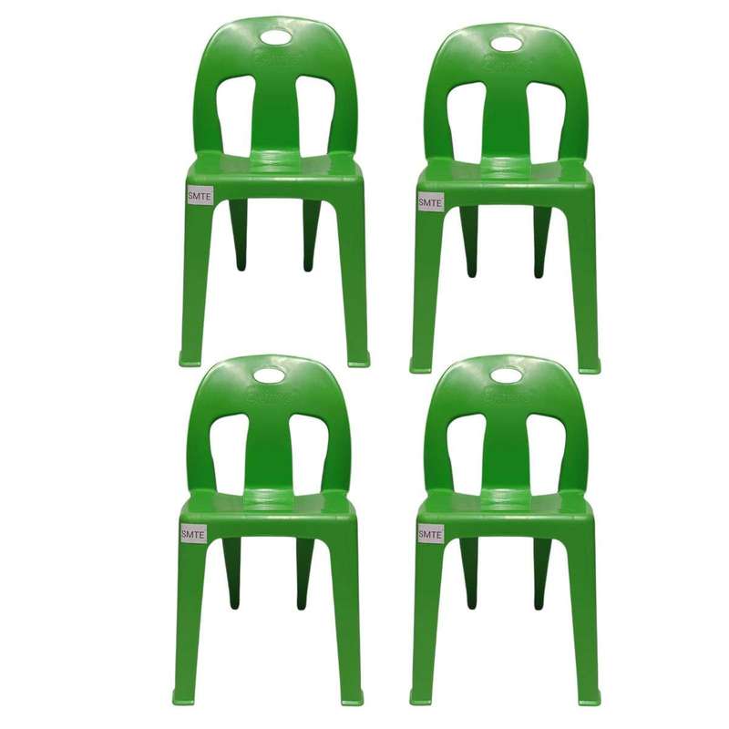 Smte-Party Plastic Chair Set of 4 - Green with keychain
