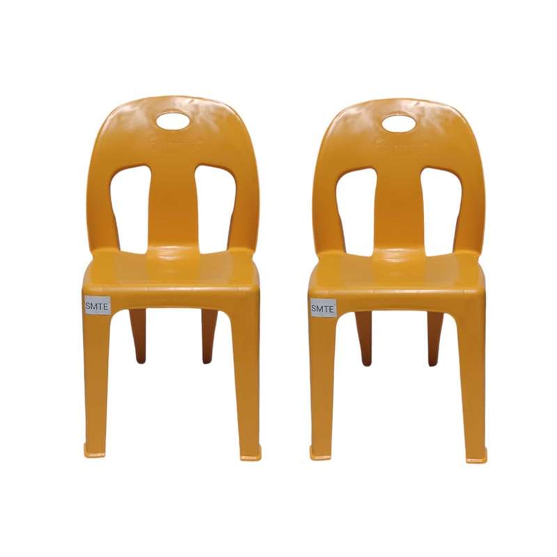 SMTE-Party Plastic Chair Set of 2 - Orange with keychain