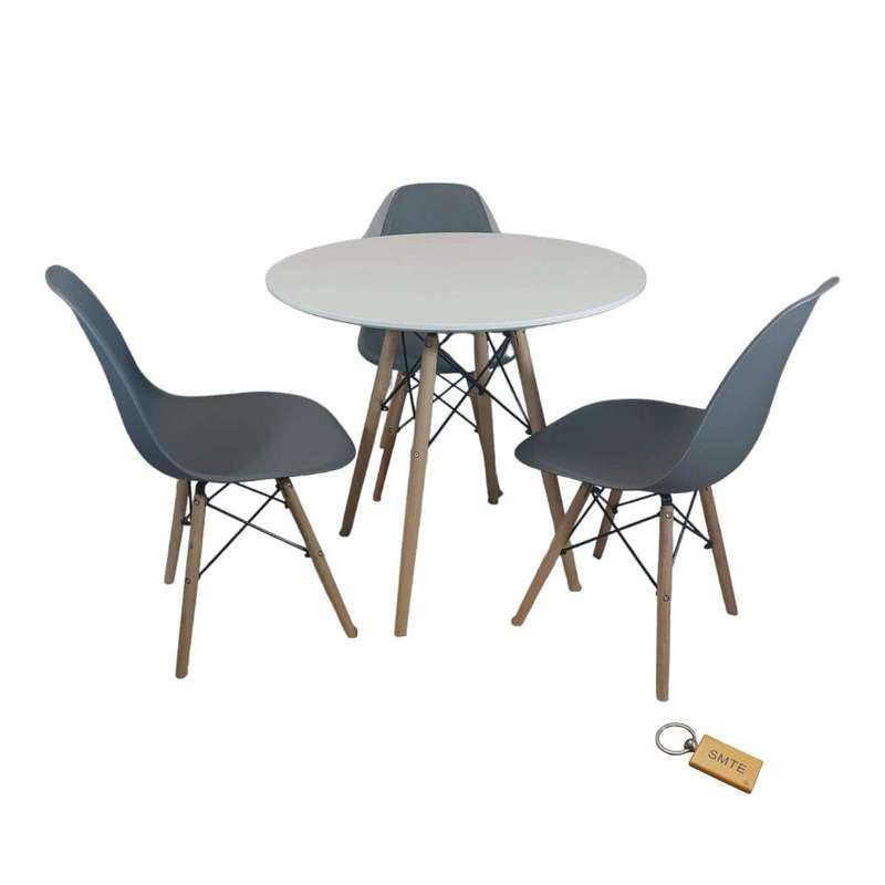 Smte-Grey Chair with White table withSmte Keychain-Set With 3