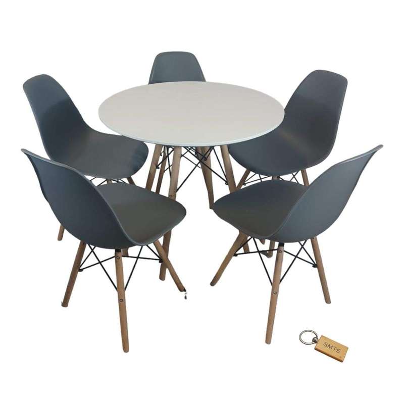 Smte-Grey Chair with white table with Smte Keychain-Set With 5