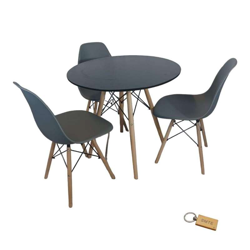 Smte-Grey Chair with Black table withSmte Keychain-Set With 3