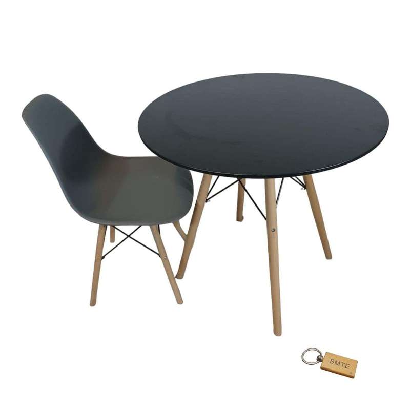 Smte-Grey Chair with Black table withSmte Keychain-Set With 1