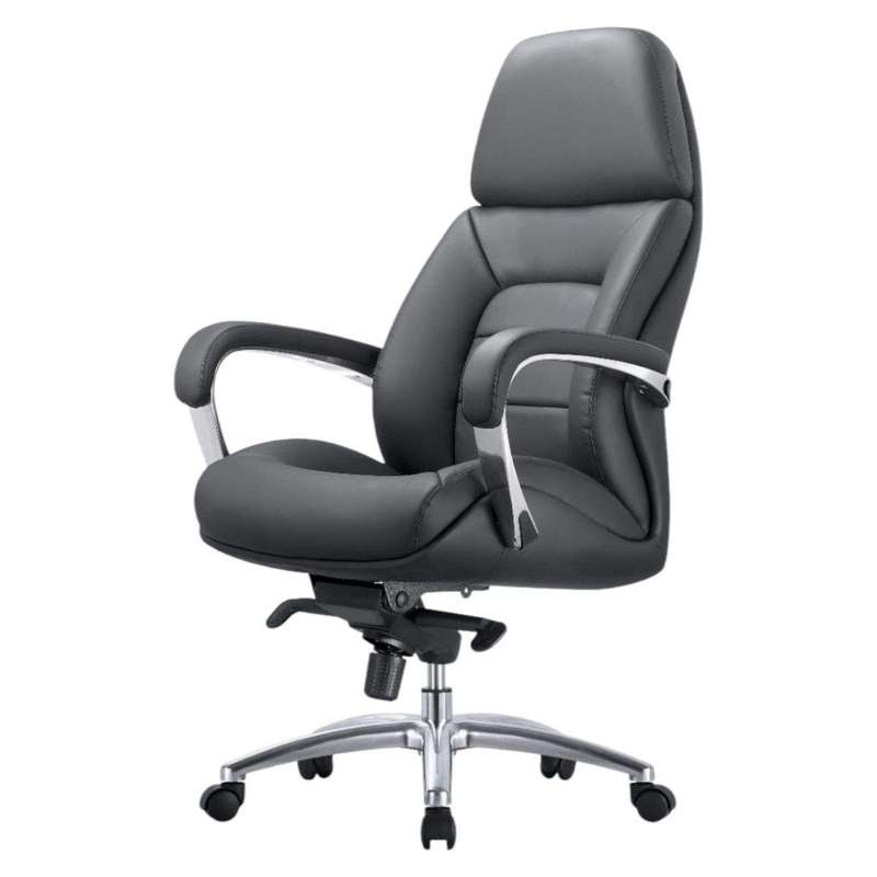 Smte-Comfort Edge Task Chair-Genuine Leather -AM 188A - Black with keychain
