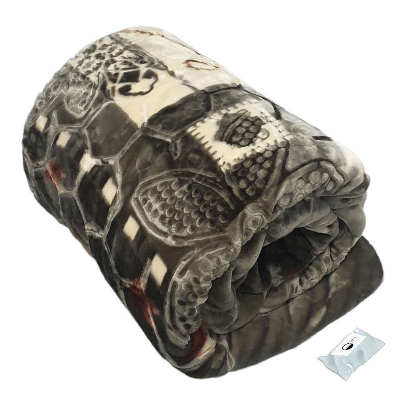 SMTE Ruling Premium Heavy Winter Zmbo Mink 2-Ply Blanket and Smte Tieback - Grey Flower with keyc...