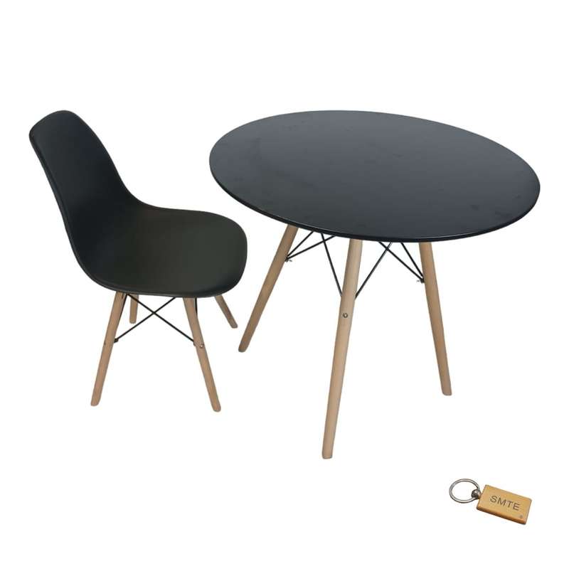 Smte-Black Chair with Black table withSmte Keychain-Set With 1