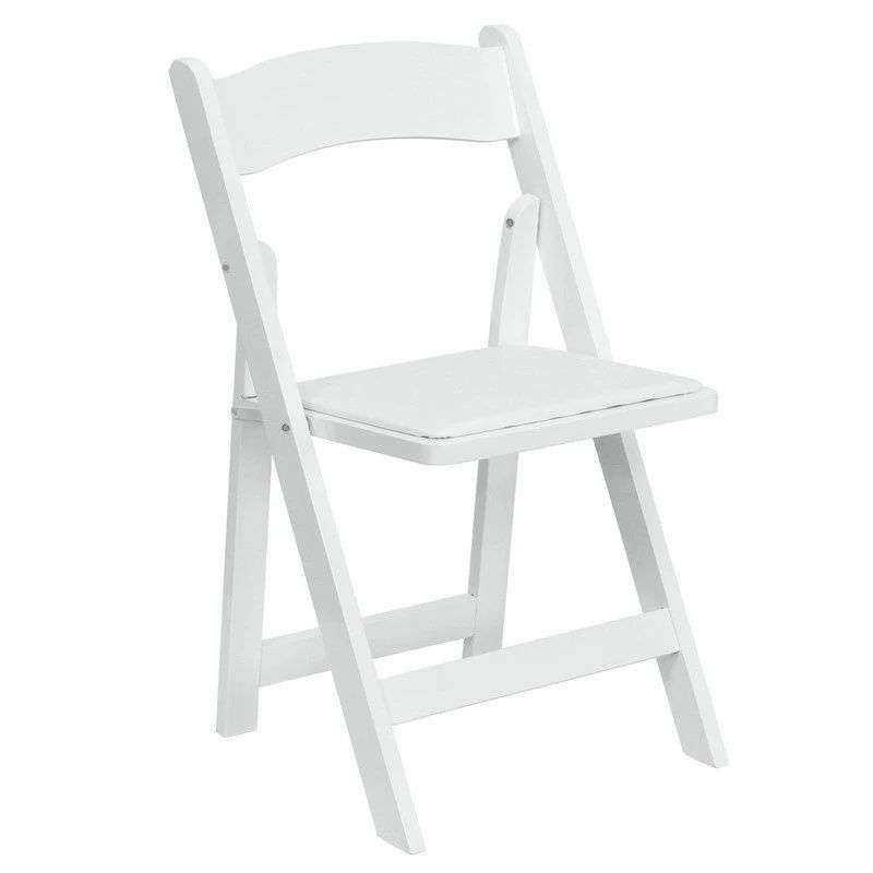 SMTE Wimbledon Resin Folding Chair For Decor - Set of 4 - White with keychain