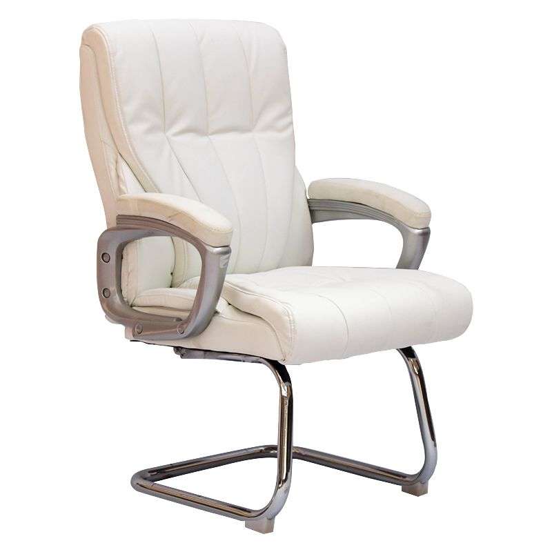 SMTE Visitor Executive Office Chairs - PU Leather Finish - White with keychain