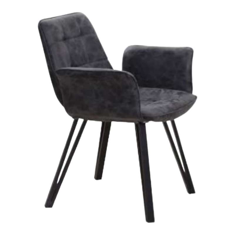 SMTE Velvet Soft Touch Dining Chair - Grey with keychain