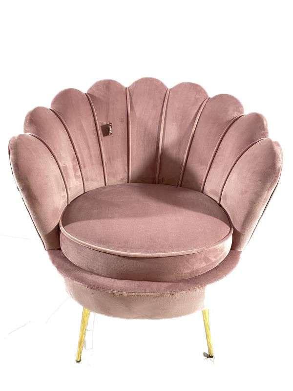 SMTE Tulip Sofa Chair Gold Legs - Mink with keychain