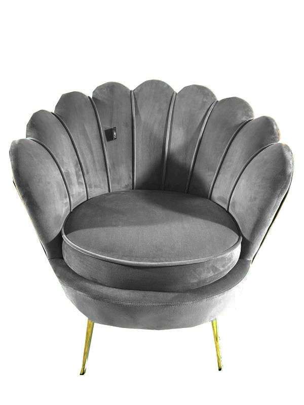 SMTE Tulip Sofa Chair Gold Legs - Grey with keychain