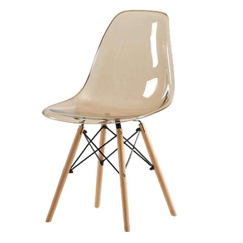 SMTE Transparent Acrylic Modern Dining Chairs - Gold with keychain