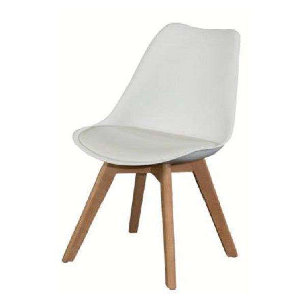 SMTE Timeless Classy Padded PU Leather Chair for All Occasions - White with keychain