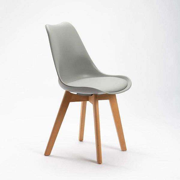 SMTE Timeless Classy Padded PU Leather Chair for All Occasions - Grey with keychain