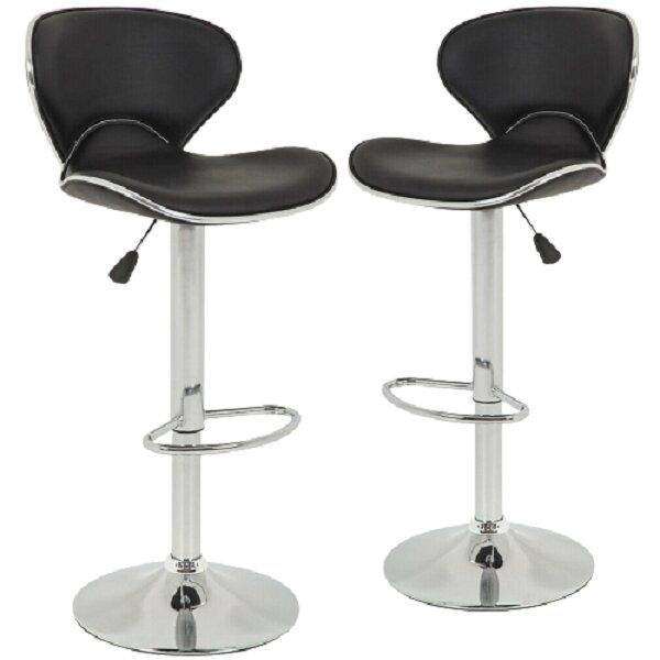 SMTE Swivel Bar Chairs Counter Height Bar Stools - Set of 2 - Black with keychain