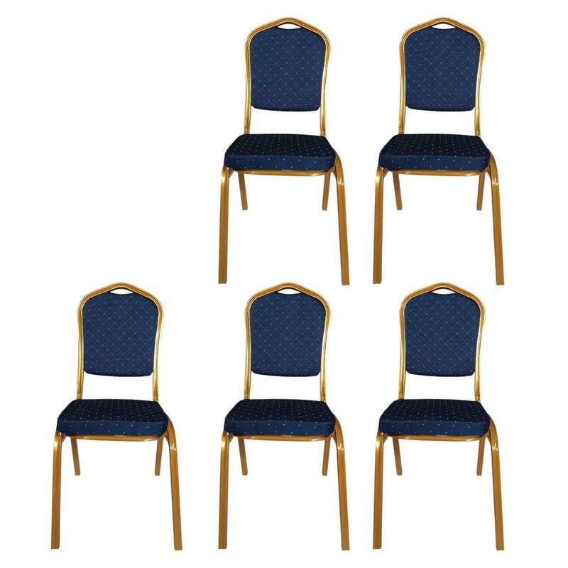SMTE Set of 5 - Blue Steel Frame Conference Chairs with keychain