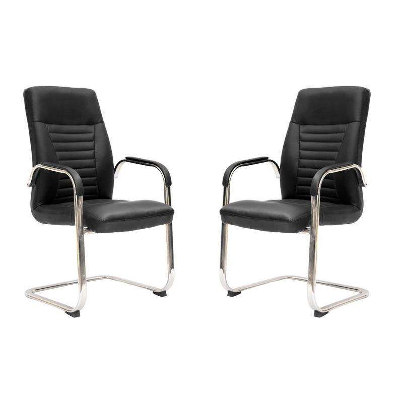 SMTE Set of 2 Modern Simple Backrest Visitor Office Chairs with keychain