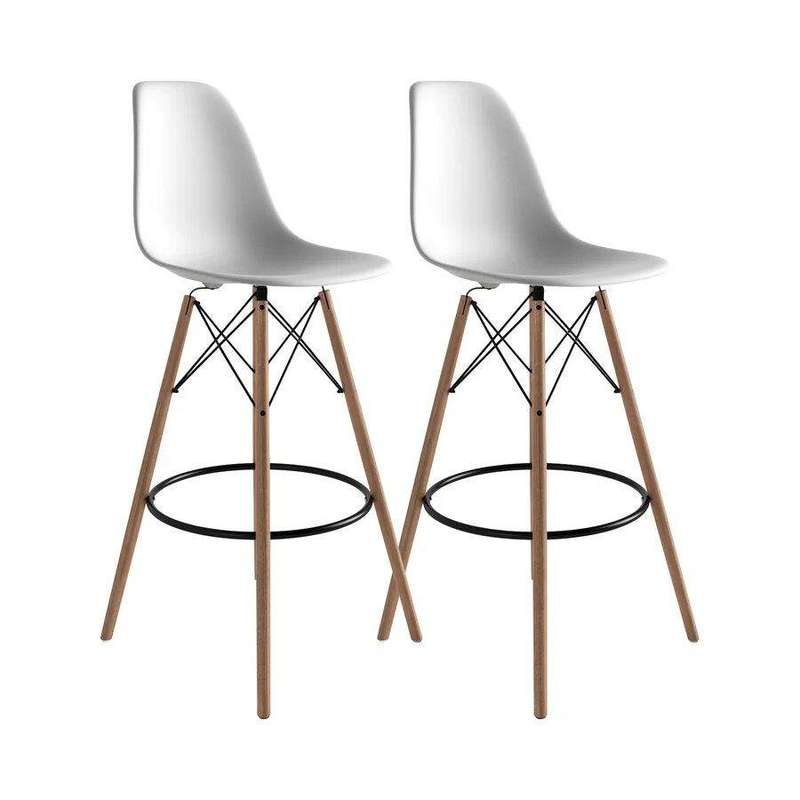 SMTE Set of 2 Kitchen Bar Chairs - Grey with keychain