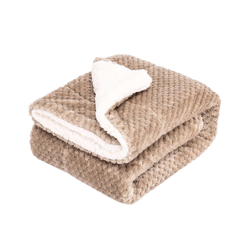 SMTE Ultra Soft Sherpa Blanket - 180 x 200cm - Honeycomb with keychain
