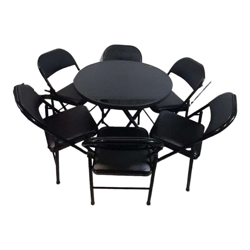 SMTE Sastro -6 Folding Chair Outdoor Dining Table Combo-Tpb3 with keychain