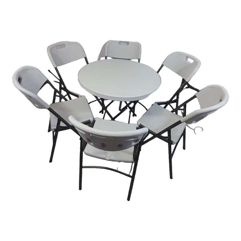 SMTE Sastro - 6 Folding Chair Outdoor Dining Table Combo-Tp1 with keychain