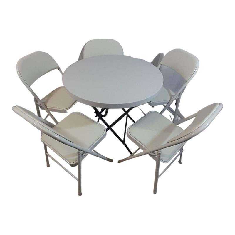 SMTE Sastro - 5 Folding Padded Chair Outdoor Dining Table Combo-Tp2 with keychain