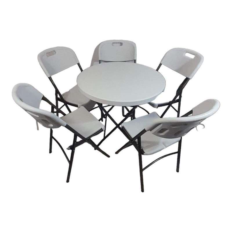 SMTE Sastro - 5 Folding Chair Outdoor Dining Table Combo-Tp1 with keychain