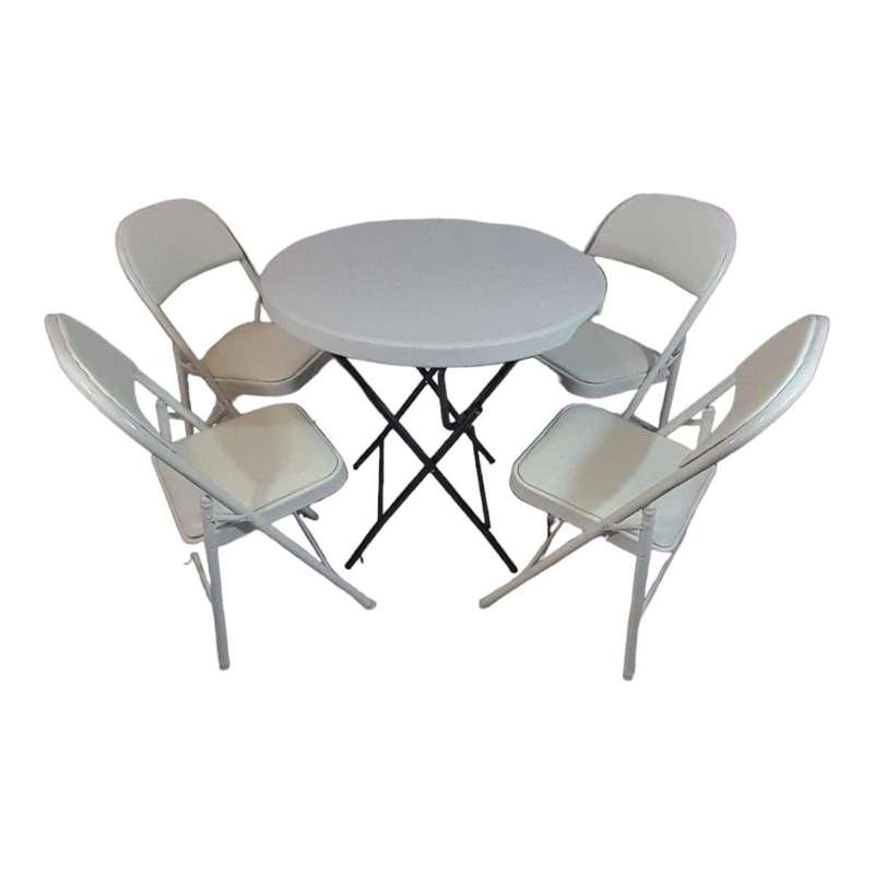 SMTE Sastro - 4 Folding Padded Chair Outdoor Dining Table Combo-Tp2 with keychain
