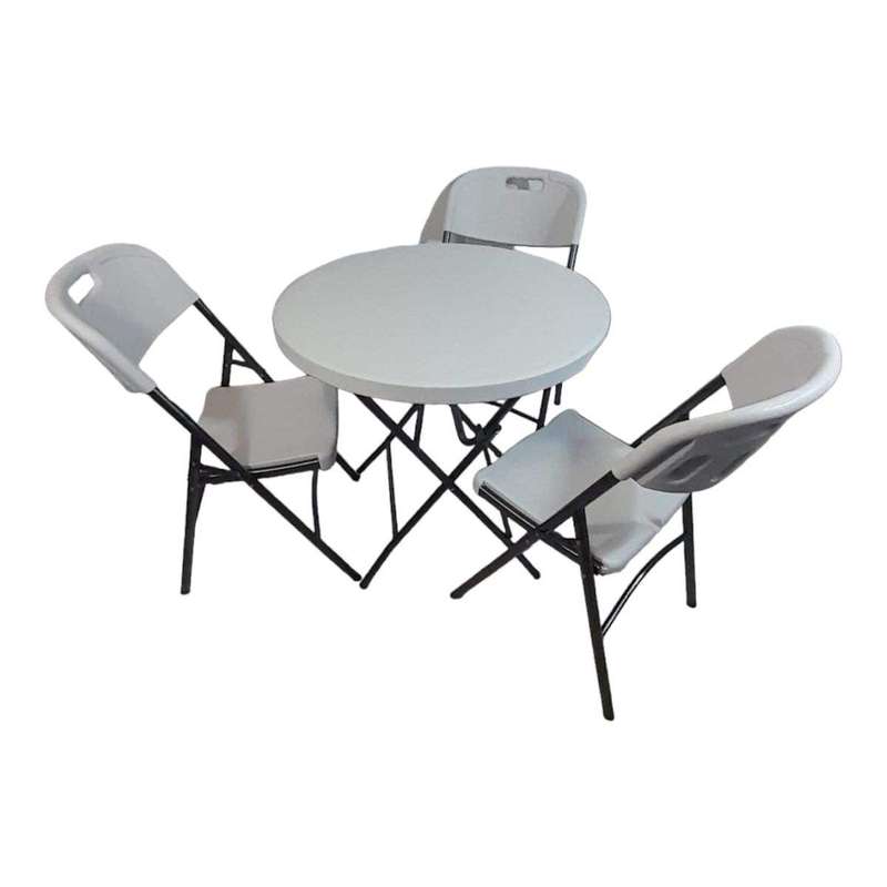SMTE Sastro - 3 Folding Chair Outdoor Dining Table Combo-Tp1 with keychain