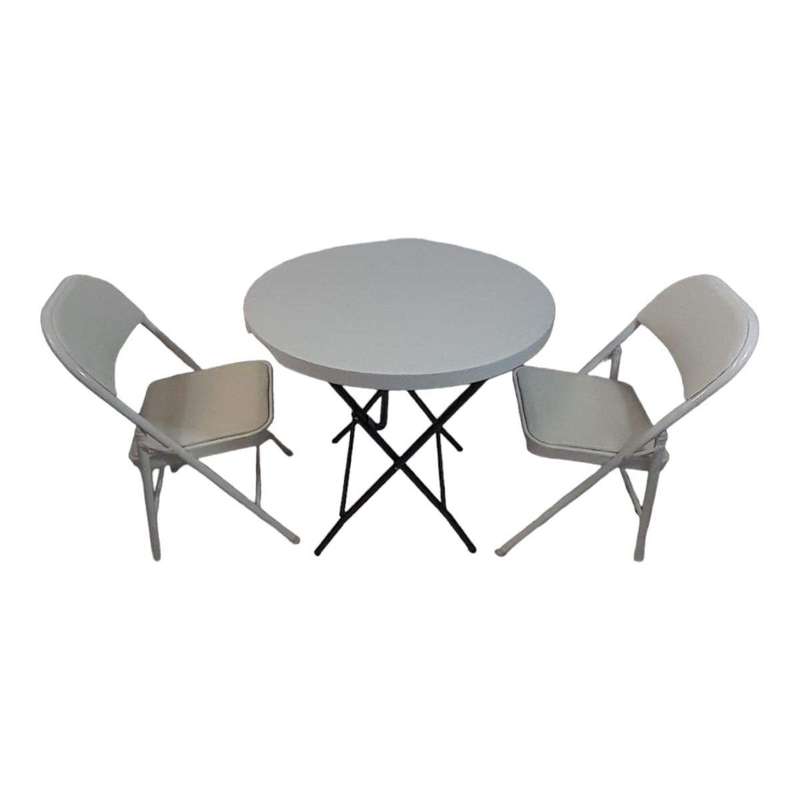 SMTE Sastro - 2 Folding Padded Chair Outdoor Dining Table Combo-Tp2 with keychain