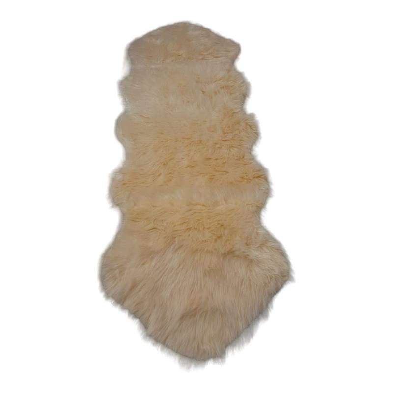 SMTE Runner Soft Faux Sheepskin Fur Chair Couch Cover Rug for Bedroom Floor - Silver with keychain