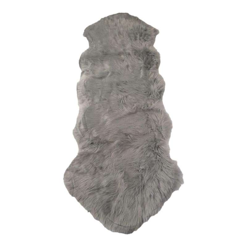 SMTE Runner Soft Faux Sheepskin Fur Chair Couch Cover Rug for Bedroom Floor - Red with keychain