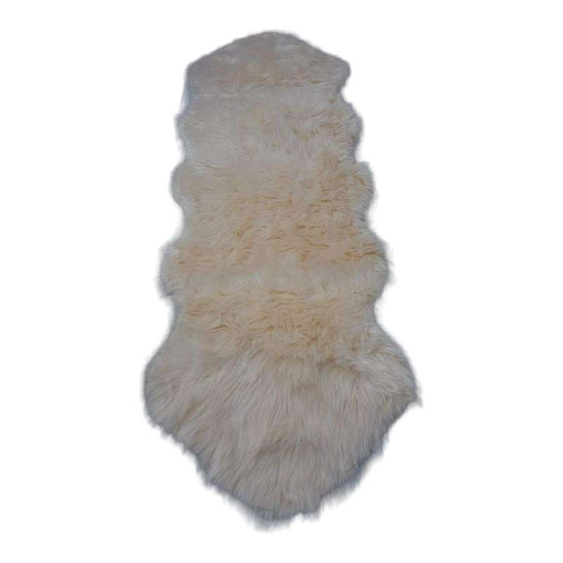 SMTE Runner Soft Faux Sheepskin Fur Chair Couch Cover Rug for Bedroom Floor - Orange with keychain