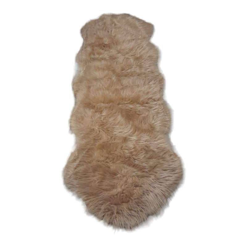 SMTE Runner Soft Faux Sheepskin Fur Chair Couch Cover Rug for Bedroom Floor - Grey with keychain
