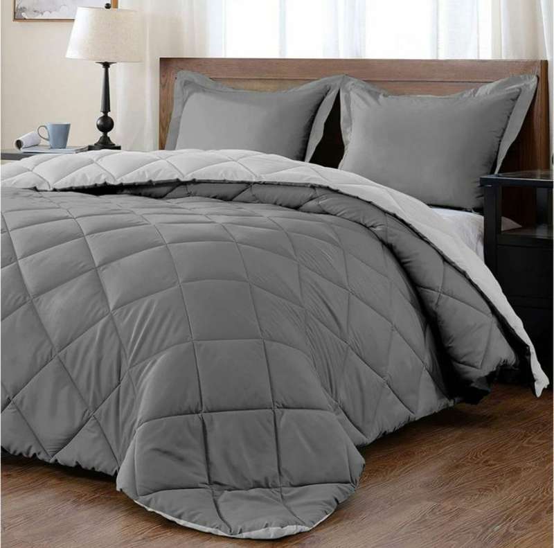 SMTE Dream World Reversible 5 Piece Comforter set - Charcoal with keychain