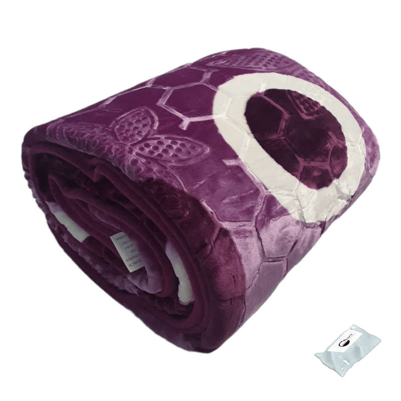 SMTE Ruling Premium Heavy Winter Zmbo Mink 2-Ply Blanket and Smte Tieback - Violet with keychain