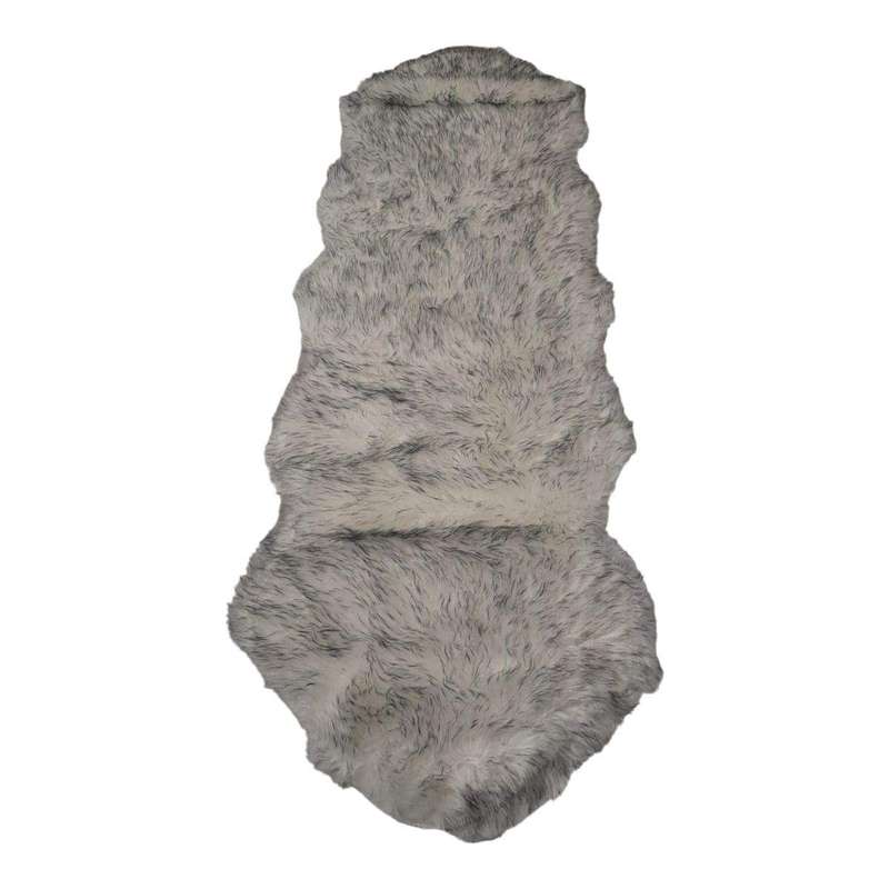 SMTE Runner Soft Faux Sheepskin Fur Chair Couch Cover Rug for Bedroom Floor - Brown with keychain
