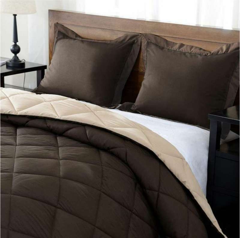 SMTE Dream World Reversible 5 Piece Comforter set - Brown with keychain