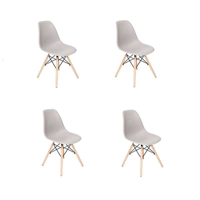 SMTE Proteas Wood Leg Chairs- Pack of 4- Grey with keychain