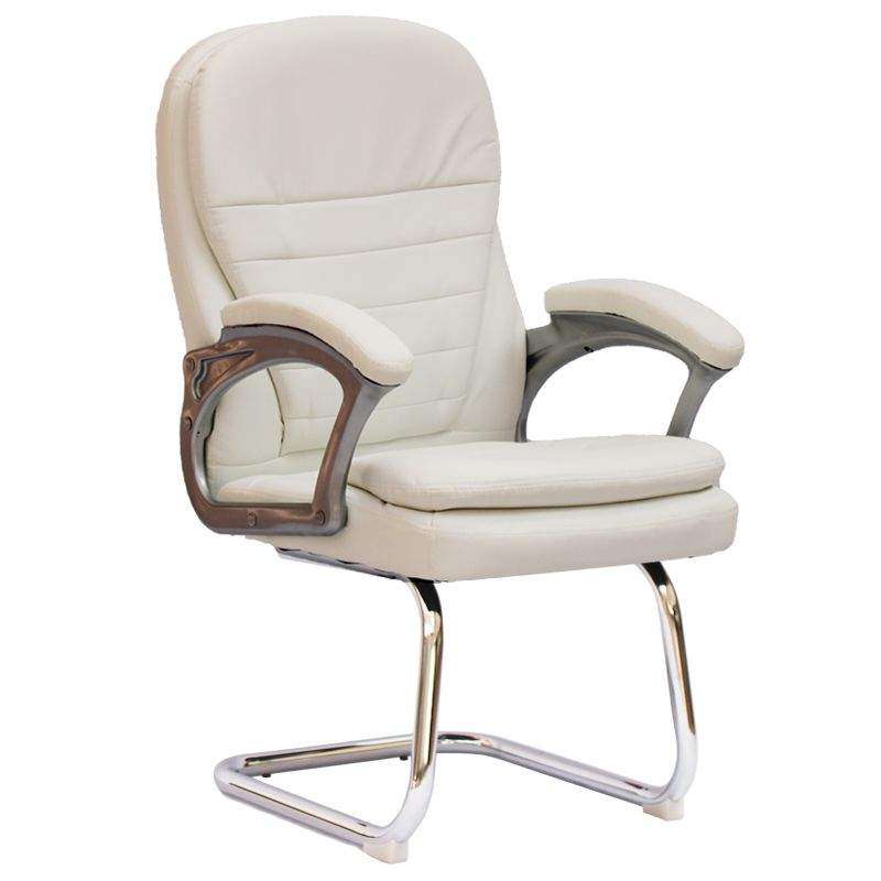 SMTE Office Chairs - Visitor PU Leather Finish - White with keychain